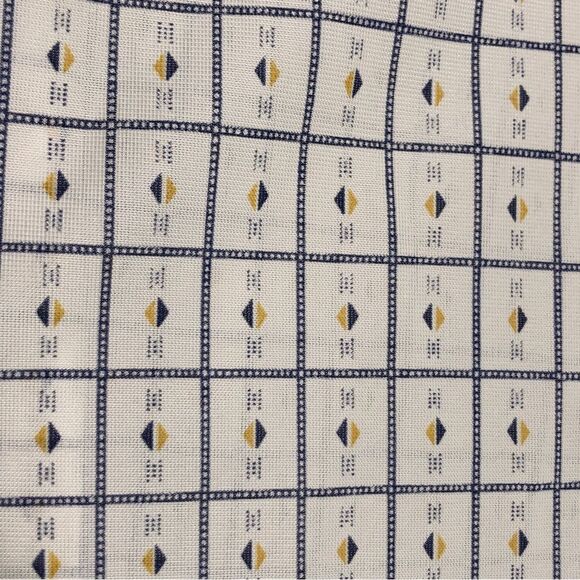 Kmart Shirt Mens XL White Vintage 70s Pointed Collar Button Up Geometric Check - Picture 6 of 12